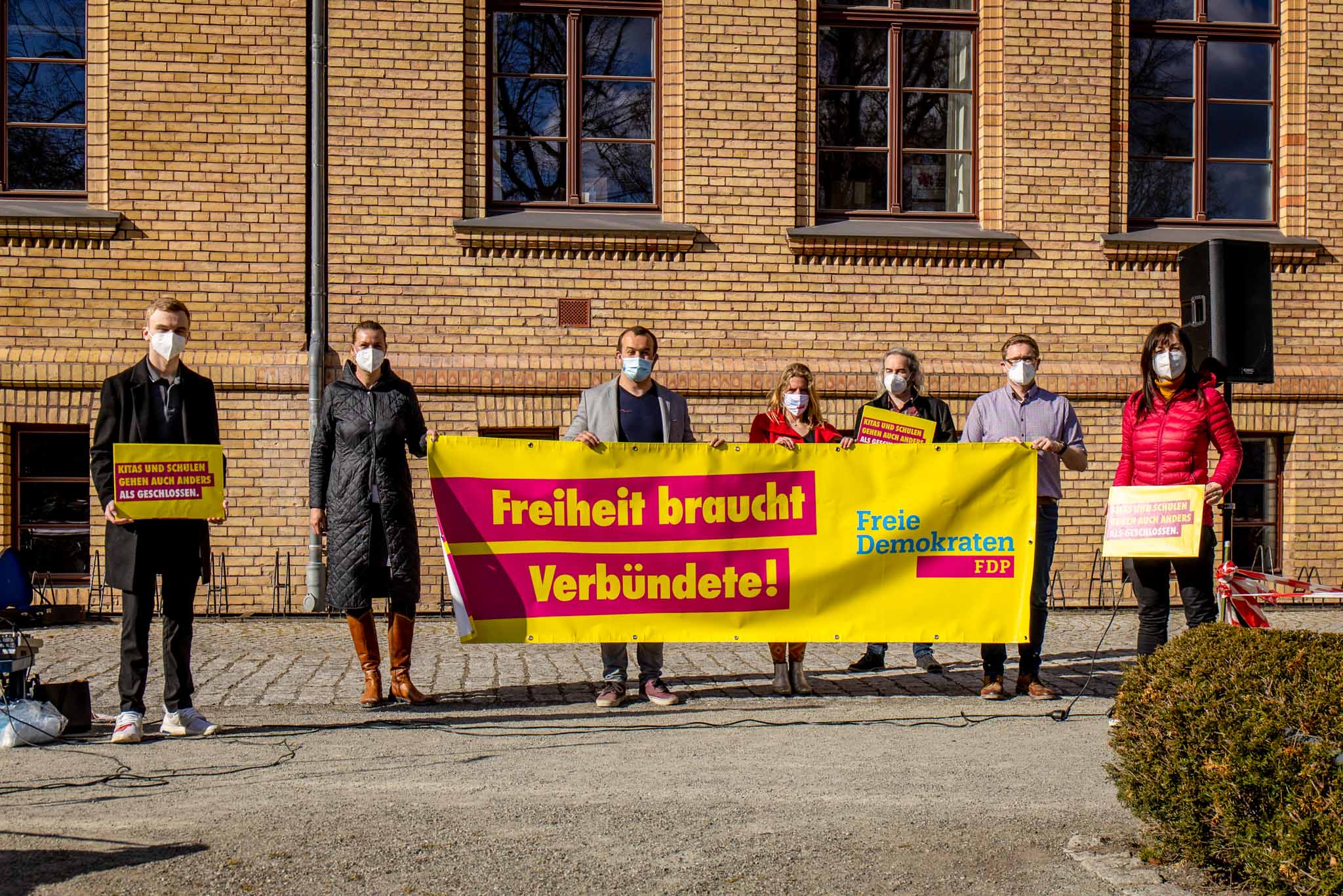 Die FDP Greifswald bei der Demonstration