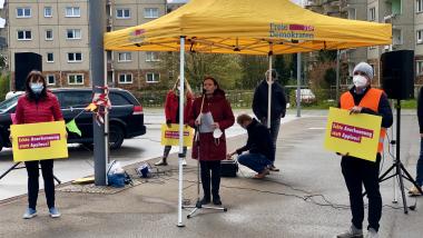 Demonstration am Beitz-Platz